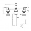 Zucchetti Savoir Wall Mount Basin Set 175mm Spout Embossed Flange_Tech