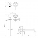 SUP wall mounted basin mixer - 225mm spout_Tech