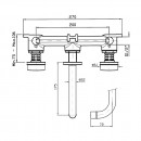 Savoir Wall Mount Basin Tap Set 175mm Spout Smooth Flange_Tech