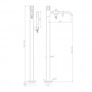 Todd Freestanding Bath Mixer with Single Setting Handshower_Tech